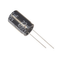 Конденсатор 22mkF 400V электролитический 13x21мм Конденсатор 22mkF 400V электролитический 13x21мм