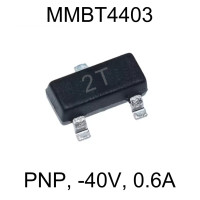 Транзистор MMBT4403, PNP, -40V, 0.6A Транзистор MMBT4403, PNP, -40V, 0.6A