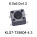 Кнопка тактовая 6x6x4.3 SMD-4 KLS7-TS6604-4.3 (аналог DTSM-61)
