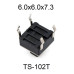 Кнопка тактова 6x6x7.3 DIP-4 TS-102-7.3 (або TS-102T, аналог B3F-1050)